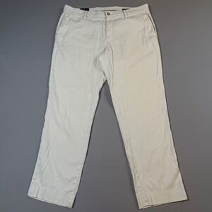 Em's of Mason's Chino Trousers Mens 52 Ivory Linen Blend Straight Leg Pants‎